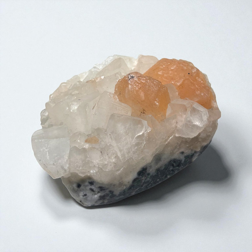 Calcite with Stilbite specimen, view 1 of 2
