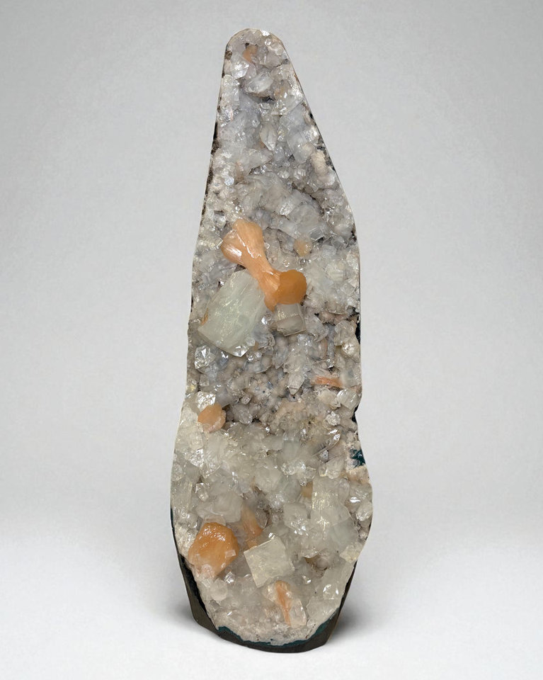 Stilbite with Green Apophyllite specimen, view 1 of 3