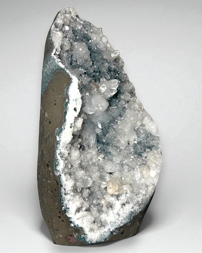 Clear Quartz with Druzy Quartz Cluster specimen, view 1 of 4