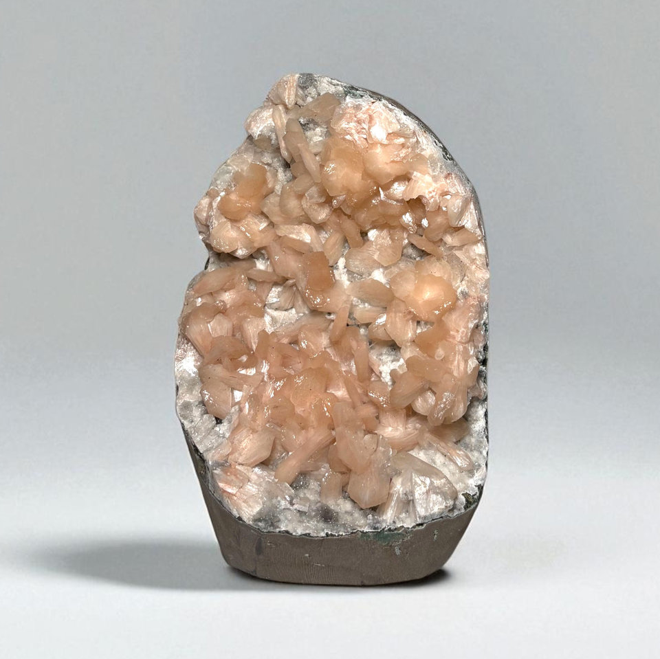 Peach Stilbite in White Matrix specimen, view 1 of 4