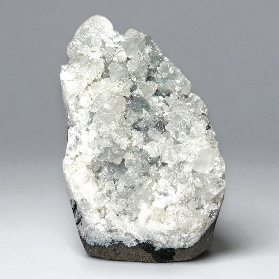 Apophyllite with Stilbite on Chalcedony Matrix specimen, view 1 of 4