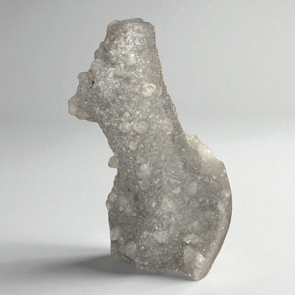 Apophyllite on Quartz Druse specimen, view 1 of 4